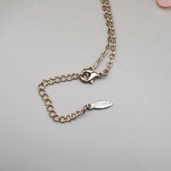 Natasha Blush Pink Statement Bib Necklace w/ Rhinestones – 22" Adjustable ✨💗 - Picture 4 of 4